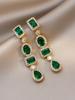 Pendientes verdes con pasador de plata, exagerados, ligeros, de lujo, de alta gama, a la moda, elegantes, combinables, con pendientes distintivos, venta al por mayor