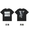 [Transfronterizo 220g] Marca Trendy Americana Vlone Jerry Big V Camiseta Casual Calle Alta Calle Street Pareja Manga Corta Vtg