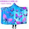 Manta con Capucha de Franela Personalizada, Manto Chal con Estampado Navideño para Adultos, Manta Gruesa Perezosa de Halloween