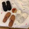 Uso en Interiores en Casa Moda de Verano para Mujer Tendencia Dormitorio Estudiantil Estilo Japonés y Coreano Zapatillas de Tela Estilo Tejido Japonés y Coreano