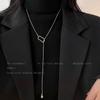 Cadena para Suéter de Cuentas Redondas Caladas con Cordón para Mujer Otoño e Invierno Ins Simple Estilo Frío Collar Trendy Cool Combinable Cadena para Suéter