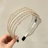 Faixa de cabeça de alta qualidade estilo coreano com aba larga, faixa de cabelo de tricô para outono e inverno, presilha para franja da testa, acessório de cabelo estilo vintage