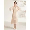 En Stock Primavera Temprana 2026 Elegante Vestido de Seda para Mujer, Clásico Sencillo Falda Acampanada, Adelgazante Vestido Largo de Seda de Morera para Mujer