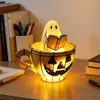 Copo de Abóbora de Halloween Fantasma Luz de Leitura Noturna Luz Criativa de Atmosfera para Desktop Ornamento Decorativo