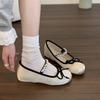 Flats de satén con aumento de altura interior para mujer 2025 Nuevo Primavera y Otoño Estilo ballet retro francés Zapatos Mary Jane de suela gruesa