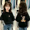 Camiseta de manga larga a rayas para niña, nueva colección de otoño 2026, top de algodón puro para bebés, camiseta interior infantil para otoño