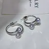 Pendientes de Perla de Agua Dulce Grises Cuadrados tipo Cubo de Azúcar, Luna Morada de Zhuji, Simples y Frescos, para el Trabajo, Pendientes Elegantes al por Mayor