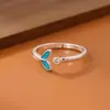 Anillo de Plata de Ley con Cola de Delfín Azul Estilo Coreano para Mujer, Moderno y Delicado, Fresco Anillo de Amistad de Cuento de Hadas de Sirena