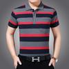 Camiseta de Manga Corta para Hombre Rayas Solapa Holgada Casual Camiseta Casual de Negocios Camiseta de Media Manga Venta Directa de Fábrica