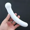 Suministro transfronterizo piedra natural mármol blanco palo de masaje cristal pene juguetes sexuales 18cm vulva varita fábrica
