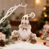 Corona Ming, decoración navideña, anciano, muñeco de nieve, alce, muñeca de punto de patas cortas, adornos de Rudolph, muñeco de duende enano