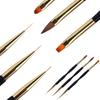Ventas directas de fábrica traje de uñas pincel pluma de dibujo doble cabezal pluma para pintura de cristal pluma para uñas negro paquete de 4