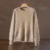Suéter de Lã Cashmere Dourado Suave Tecnologia Negra Malha Sem Costura Escovada Outono e Inverno Roupa de Trabalho Quente Camada Interna de Tricô Elegante