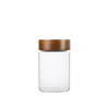 Botella Sellada con Tapa de Rosca y Tapa de Madera de Acacia, Frasco de Almacenamiento, Frasco de Almacenamiento para Cocina, Frasco de Vidrio de Alto Borosilicato, Frasco para Té, Frasco para Granos