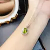 Venta al por mayor de fábrica Popular Colgante de Peridoto Natural Plata S925 Incrustado Piedra Principal 8*10 Joyería de Lujo Venta Directa de Fábrica