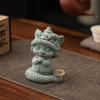Serpiente Espíritu Ofrece Mascota de Té de Piedra de Arena Verde Rui Juego de Té Sala de Estar Mesa de Té Oficina Adornos Año de la Serpiente Artesanías Decorativas