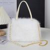 Nuevo Bolso Peludo, Moderno Bolso Cuadrado Pequeño con Cadena de Perlas, Piel Sintética de Zorro, Bolso Cruzado para Mujer de Otoño e Invierno