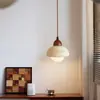 Araña de diseñador retro estilo wabi-sabi japonés de travertino amarillo, luz creativa para entrada, pasillo, vestíbulo, balcón