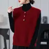 Chaleco de punto liso de cuello redondo para mujer, nuevo cárdigan chaleco de capa para otoño e invierno 2026 para mujer