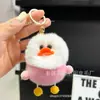 Chaveiro de Celebridade da Internet Imitação de Pelo de Coelho Pato Amarelo, Presente para o Festival Qixi e Dia do Professor, Pingente de Bolsa de Boneca de Pelúcia