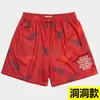 Nuevos Shorts Estilo Americano Casual para Hombres y Mujeres Fitness Pantalones Deportivos de Músculo de Cinco Puntos Tendencia Pantalones de Playa Malla Transpirable Shorts