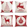 Fronha de almofada de Natal xadrez estilo americano, capa de almofada quadrada xadrez de flanela curta com floco de neve, capa de almofada para quarto