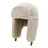 Gorro de invierno para hombres de mediana edad y mayores, un sombrero exterior cálido con forro de polar, adecuado para esquiar y proteger los oídos del frío, un sombrero de algodón