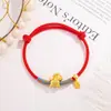 Pulsera de Hilo Rojo del Año del Caballo 2026 Pulsera Tejida a Mano Estilo Étnico Zodiaco Año Nuevo Adorno de Mano