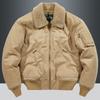 Abrigo de lana de cordero acolchado de algodón para hombre, forrado de vellón, grueso, holgado, talla grande, abrigo acolchado de algodón para hombre, solapa, piloto, chaqueta para hombre 8208