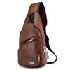 Bolsa de Pecho de Otoño e Invierno para Hombre, Bolso Cruzado Casual para Hombre, Bolso de Hombre de Cuero de Color Sólido, Nuevo Bolso de Moda Transfronterizo de Comercio Exterior, Versátil