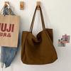 Bolso de Lona de Moda de Corea del Sur Bolso de Hombro para Mujer Artístico Estudiantil Combinable Portátil de Gran Capacidad Bolsa de Compras