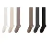 Calcetines de compresión para pantorrilla, calcetines adelgazantes hasta la rodilla, estilo otoño e invierno para mujer, calcetines largos estilo coreano negro JK, se usan sobre la parte superior del muslo, calcetines largos hasta el muslo