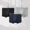 Pacote com 3 Peças de Alta Qualidade 120S Antibacteriano Sem Costura Seda Gelada Roupa Íntima Masculina Boxer Briefs Masculino Quatro Cantos Respirável Secagem Rápida