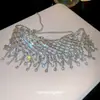 Collar Europeo y Americano Exagerado con Borla Hueca de Diamante Moda Personalidad Nicho Cadena para Clavícula Versátil Lujo Ligero Collar de Gama Alta