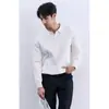 Nueva Camisa Polo de Primavera y Otoño con Cuello de Solapa, Suéter de Punto de Manga Larga para Hombre, Corte Ajustado, Casual de Negocios, Moderno, Venta al por Mayor Transfronteriza