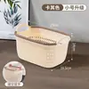 Cesta de armazenamento de mesa de imitação de rattan para uso doméstico, organizador de itens diversos para banheiro, cesta de plástico para lanches de cozinha e sala de estar