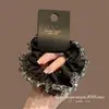 Scrunchie Brilhante de Dois Tons com Pedras Strass, Estilo Coreano Dongdaemun, Luxo de Alta Qualidade para Mulheres, Elástico de Cabelo para a Parte de Trás da Cabeça