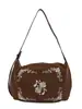 Nuevo bolso de axila bordado estilo chino para mujer, colección otoño/invierno 2026, bolso de hombro/bolso cruzado retro de gamuza con forma de media luna