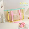 Bolso de Mano de Malla Simple de Verano para Mujer, Bolsa Portátil para Almacenamiento de Snacks para Camping, Gran Capacidad, Bolsa de Compras de Supermercado para Mujer