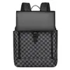 Mochila de Negócios para Laptop Masculina Transfronteiriça Nova para Deslocamento Viagem Moda Simples Casual Xadrez Bolsa de Ombro Duplo Masculina