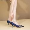 Zapatos de Tacón Alto de Moda para Mujer 2026 Nuevos de Primavera y Otoño con Pedrería Punta Fina Versátiles de Moda Zapatos de Tacón Grueso Individuales para Mujer