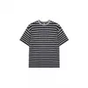 Camiseta de retazos a rayas transfronteriza para hombre, estilo retro americano de verano, marca de moda, holgada y transpirable, cuello pequeño, moda de media manga para parejas