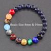 Serie Planeta Transfronterizo Pulsera de Piedra Natural Pulsera de los Ocho Planetas Cadena Elástica Joyería con Cuentas Accesorios de Regalo