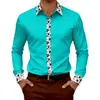 Camisa de Manga Larga con Cuello y Botones para Hombre, Estilo Casual Versátil de Moda, Estampado de Patrón 3D, Nuevo Estilo Europeo y Americano, Transfronteriza, 2026