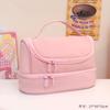 Bolsa de Lápis de Grande Capacidade Atacado Portátil Lona de Memória Cor Sólida Caixa de Lápis Macaron Bolsa de Cosméticos Simples Bolsa de Armazenamento