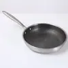 Suministro directo de fábrica sartén para freír de panal acero inoxidable engrosado sartén antiadherente física sartén para freír huevos sartén para freír bistec sartén
