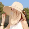 Chapéu de proteção solar para apicultor, máscara facial respirável e protetor de pescoço, chapéu de sol integrado, proteção UV, chapéu de sol para atividades ao ar livre para mulheres no verão