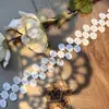 Em estoque Novo Lolita Bordado Solúvel Em Água Lace Leite Seda Único Lado Flor Onda Lace Lace Código De Barras