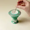 Ino Kiyomatsu Verde Turquesa Color Plata Pez Quemador de Incienso Cerámico Inspirado en Zen Quemador de Incienso de Alta Gama para Ceremonia de Incienso y Decoración de Madera de Águila