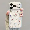 Adecuado para funda de teléfono iPhone 17, caricatura personalizada 16 Pro protección de lente de cobertura total, anticaídas con correa para la muñeca, i-star Hello Kitty
